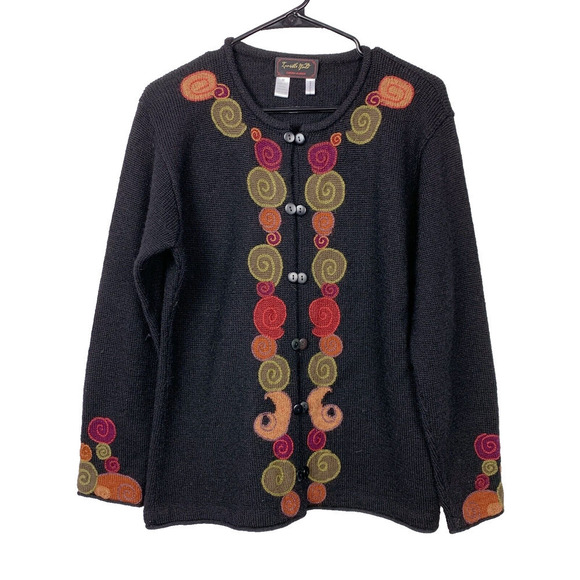 Invisible World Double Button Juneau AK Sweater Cardigan Alpaca Wool Medium Peru - Picture 1 of 5